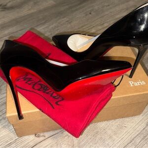 Christian Louboutin Glossy Black Heels with Red Soles